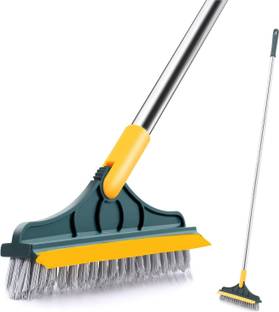 VAVSU 2 in 1 Floor Scrub Brush, Floor Scrub Brush,Long Handle Bathroom Shower Crevice Fiber Wet and Dry Brush