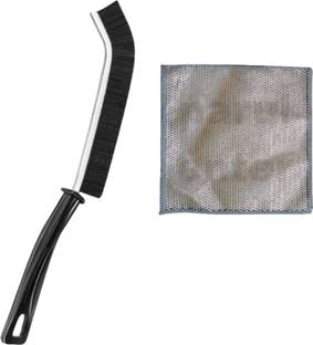 Parulenter Gap Cleaning Brush With Non-Scratch Wire Dishcloth Nylon Dry Brush