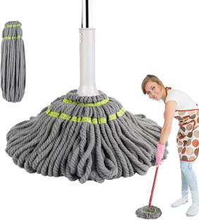 HIMSTORE Pocha for Floor Cleaning Dust Mop with Extendable Stainless Steel Handle Scrub Pad