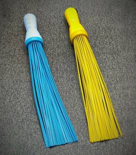 STRUGGLINGINC Super Broom Plastic Kharata jadu for Home and Bathroom Cleaning 3 Pcs. Plastic Wet and Dry Broom