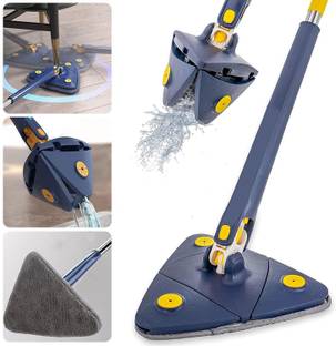 Qrex 360 degree triangular mop for tiles Microfibre Wet and Dry Broom
