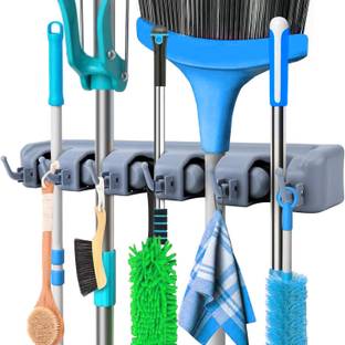 Uniquecartel Wall Mount Plastic Mop Broom Holder Stand Plastic Wet and Dry Broom