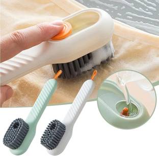 DRIVEMU ENTERPRISES Shoe Cleaning Brush with Soap Dispenser, Shoe Scrub Brushes Nylon Wet and Dry Brush