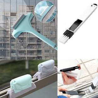 HAPANI STORE Window Groove Frame Cleaning Brush and Dust Cleaning Brush & Mesh Screen wiper Plastic Wet and Dry Brush