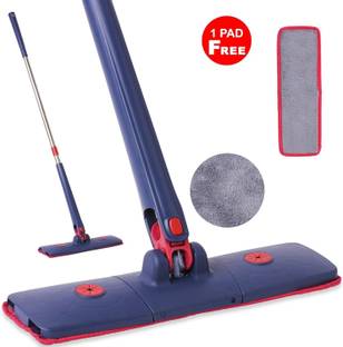 MAAUVTOR 360 Rotatable Flat Cleaning Mop Adjustable Squeeze Telescopic Floor tiles Mop Microfibre Wet and Dry Brush