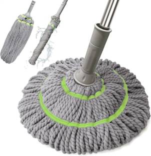 JHWOQU Self Wringing Squeeze|Twist Mop|Microfiber|Twisting Mop|Stainless Steel Handle Microfibre Wet and Dry Brush