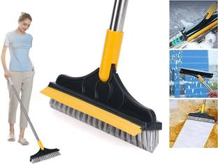 ASHGUJ 2 in 1 Floor Cleaning Scrub Brush with Wiper Wet and Dry Duster