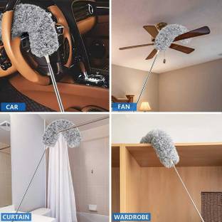 KESHAVART Bendable & Extendable Microfiber Feather Duster Fan Cleaning Mop Microfibre Wet and Dry Brush