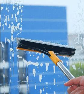 ROLAMO 2 in 1 Bathroom Cleaning Brush Wiper Tiles Cleaning Bathroom Brush Wet and Dry Duster Set