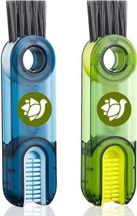 DroliaFresh 3 In 1 Multifunctional Bottle Cleaning Brush For Bottle Cap Crevice Pack of 2 Nylon Wet and Dry Brush