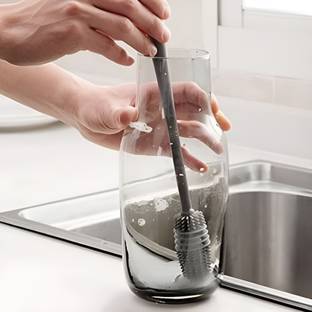 Brizo Bottle Mug Brush, Glassware Cleaning , Long Handle Silicone Bottle Cleaner Brush Silicone Dry Brush