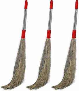 kiran Best Quality ( Plastic Handle ) Grass Broom Stick Grass Dry Broom