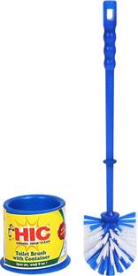 HIC HIC-Toilet-Brush-With-Round-Container Plastic Wet and Dry Brush