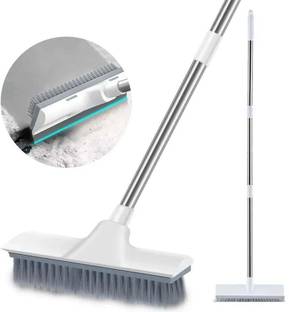 RK EMPIRE 2 in 1 Tile Cleaning Brush Bathroom Floor Scrub Wiper with Long Handle Wiper Microfibre Wet and Dry Brush