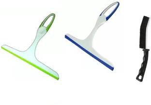 QinPin Multipurpose Bathroom Cleaning 2 Viper & 1 Gap Brush for Tiles Floor Plastic Wet and Dry Brush