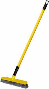 CLASSY TOUCH Tile Brush with Long Telescopic Handle for Cleaning Bathroom( 23.22-38.58") Plastic Dry Brush