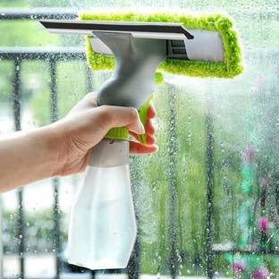 JDVTRADERS Best Easy Glass Cleaner, 3 in 1 Glass Cleaner Spray Pump, Microfiber Cleaner Microfibre Wet and Dry Brush