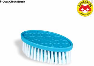 MahanandaUnbreakable Oval Cloth Cleaning Brush Soft Plastic Bristles Plastic Wet and Dry Brush