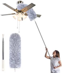 HOMUSTED Microfiber Feather Ceiling Fan Duster Cleaning Brush with Extendable Rod Microfibre Wet and Dry Broom