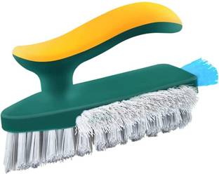 Purabelle 4 in 1 Tile Grout Cleaner Brush with Squeegee V-Shape Gap Scrub Brush 01 Plastic Plastic Wet and Dry Brush