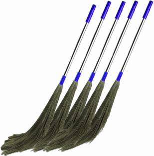 kiran Steel Broom Pack Of 5 Grass Dry Broom