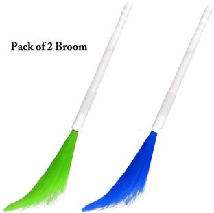 Xy Decor Adjustable Plastic Broom, Plastic Phool jhadu, Plastic Wet and Dry Broom Plastic Wet and Dry Broom