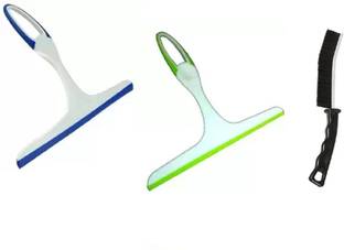 QinPin Multipurpose Bathroom Cleaner 2 Viper & 1 Gap Brush for Tiles Floor Plastic Wet and Dry Brush