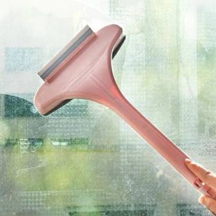 GARIHC ENTERPRISE 2 in 1 Mesh Cleaning Brush & Wiper with Extended Handle Window Cleaning Brush Plastic Wet and Dry Broom