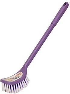 cleanex Virgin Plastic Toilet Brush (Standard Size, Multicolour) set of (1) Plastic Wet and Dry Brush
