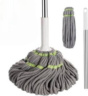 STYLESNYC Self-Wringing Microfiber Twist Mop with Extendable Stainless Steel Handle Microfibre Wet and Dry Brush