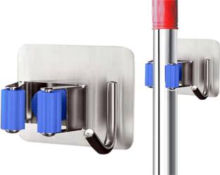 JIALTO Blue Stainless Steel Broom Holder