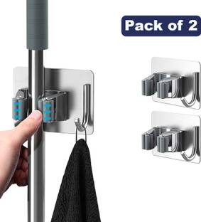 Inferno Grey Stainless Steel Broom Holder