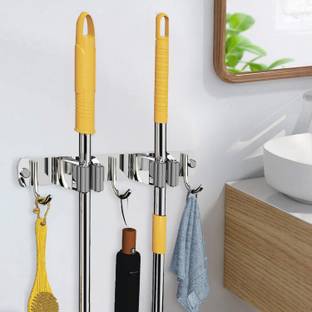 Sunvibe Silver Stainless Steel Broom Holder