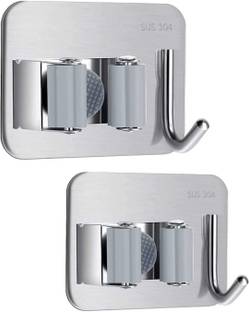 Jlse Silver Stainless Steel Broom Holder