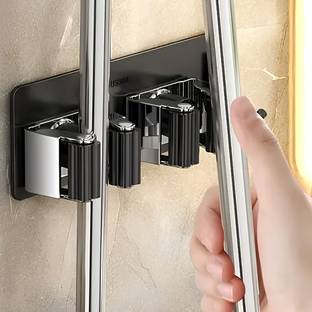SorresaA Black Stainless Steel Broom Holder