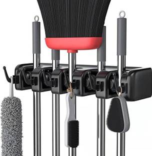 Zeinwap Black Plastic Broom Holder