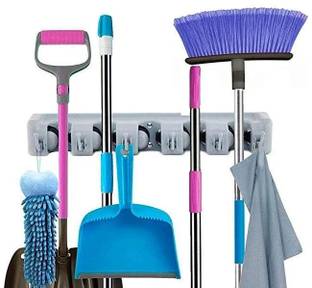 Spalzo Grey Plastic Broom Holder