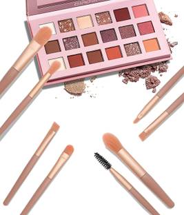lakyou Glow Makeup Brush Set, Eye Brush, Mascara Brush, Eye Shadow Brush 8Pcs With Pouch