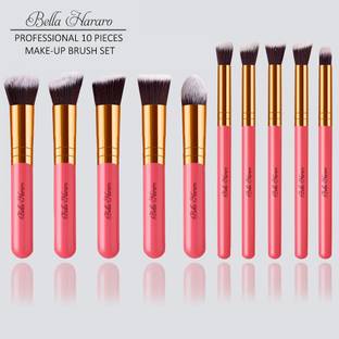 BELLA HARARO Premium Pink Face & Eye Complete Makeup Brushes Set