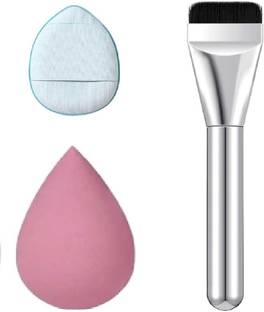 Gonegal Professional Silvery Foundation Brush With Finger And Makeup Blender