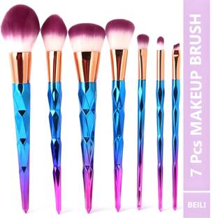 Beili 7 Pcs Rainbow Gradient Diamond Makeup Brushes Set