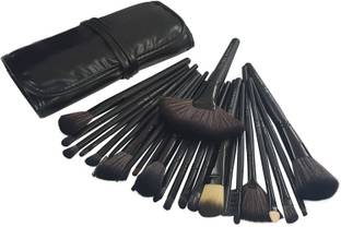 Puna Store 24 Piece Makeup Brush Set with Storage Pouch - Black