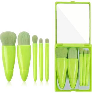 RPC Makeup Brushes Set & Mirror Complete Function Makeup Brush with Box (GREEN)