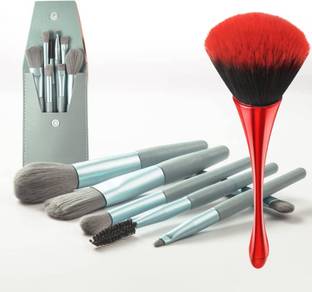 Gonegal 8pcs Makeup Brush Set kit With Makeup Bag & Flubby Blusher Foundation Brush