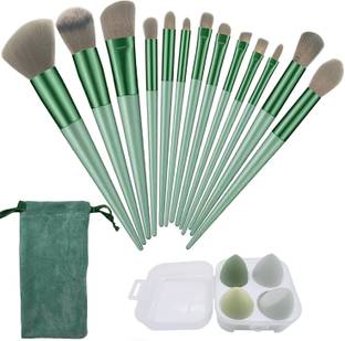 Koccido 13 Pcs Makeup Brushes Set with Cloth Bag With 4 Pcs puff Sponge With Box