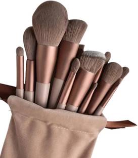 SHELLU Makeup Brush Sets - 12 Pcs Brown Makeup Brushes
