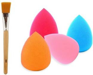 Rsentera Super Quality Face Pace and bleach brush with Multicolor spounge Puff