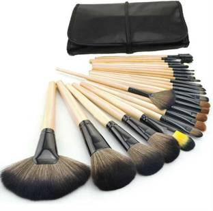 brown blush 24 Pc Professional Makeup Brushes With Pouch Case