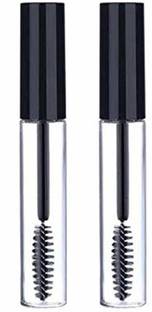 Vinayakart 2pcs 10ml Reusable Empty Mascara Bottle Tube Container for Eyelash Growth Oil /Mascara with Brush for Home and Travel