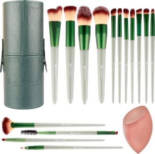 Now Organic Makeup brushes set of 15. Easy blending brushes for complete makeup